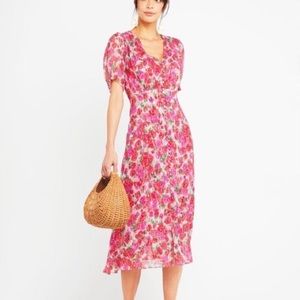 OPT Floral Rose Midi Dress